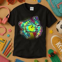 Funny Trippy Hippie Psychedelic Peace Frog Kids T-Shirt