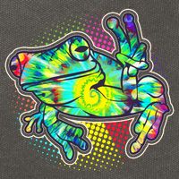 Funny Trippy Hippie Psychedelic Peace Frog Cotton Canvas Backpack