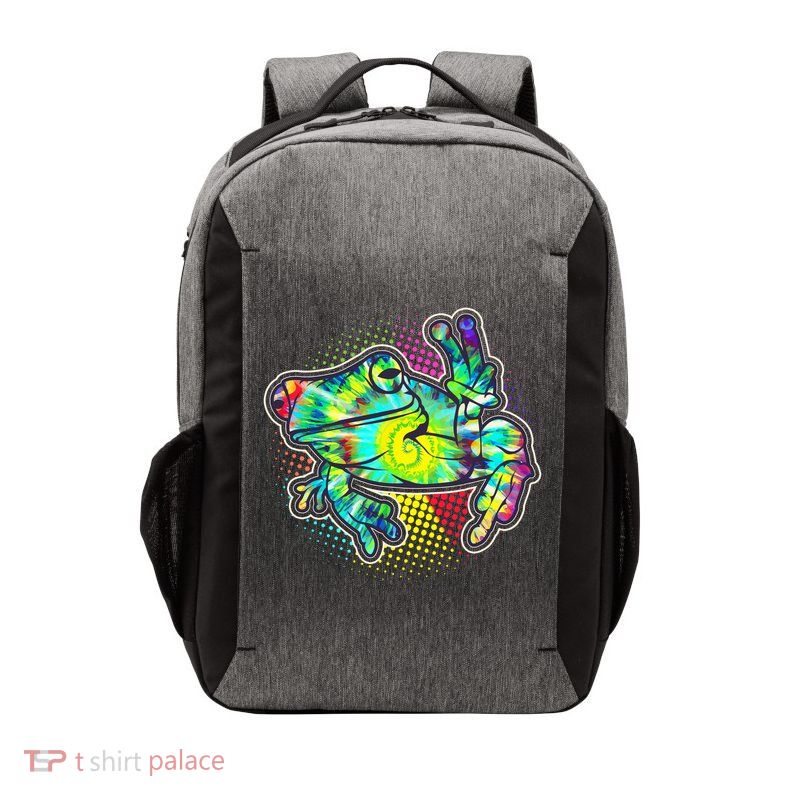 Funny Trippy Hippie Psychedelic Peace Frog Vector Backpack