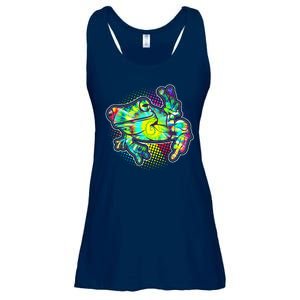 Funny Trippy Hippie Psychedelic Peace Frog Ladies Essential Flowy Tank