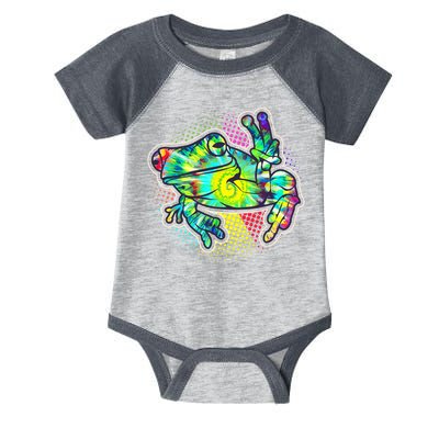 Funny Trippy Hippie Psychedelic Peace Frog Infant Baby Jersey Bodysuit