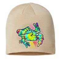 Funny Trippy Hippie Psychedelic Peace Frog Sustainable Beanie