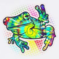 Funny Trippy Hippie Psychedelic Peace Frog Garment-Dyed Sweatshirt