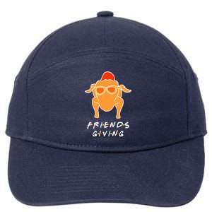 Funny Turkey Happy Friendsgiving Funny Gift For Friends Gift 7-Panel Snapback Hat