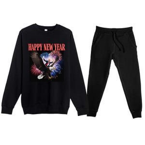 Funny Trump Happy New Year 2025 We Made History Donald Pump Premium Crewneck Sweatsuit Set