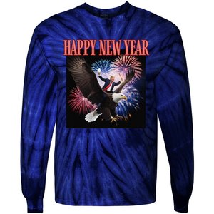 Funny Trump Happy New Year 2025 We Made History Donald Pump Tie-Dye Long Sleeve Shirt