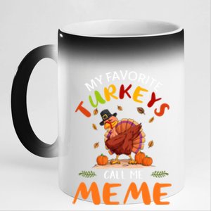 Funny Turkey Holiday Party Meme Matching Thanksgiving Gift 11oz Black Color Changing Mug