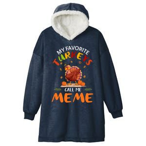 Funny Turkey Holiday Party Meme Matching Thanksgiving Gift Hooded Wearable Blanket