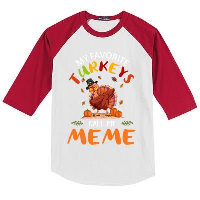 Funny Turkey Holiday Party Meme Matching Thanksgiving Gift Kids Colorblock Raglan Jersey