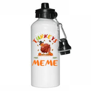 Funny Turkey Holiday Party Meme Matching Thanksgiving Gift Aluminum Water Bottle