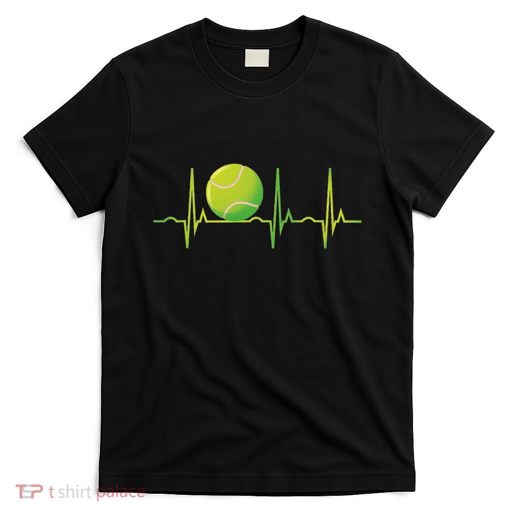 Funny Tennis Heartbeat For Players & Coaches Gift Women T-Shirt