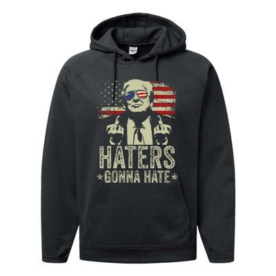 Funny Trump Haters Gonna Hate 2024 Humor Performance Fleece Hoodie