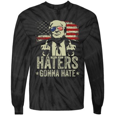 Funny Trump Haters Gonna Hate 2024 Humor Tie-Dye Long Sleeve Shirt