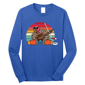 Funny Thanksgiving Hockey Player Team Dabbing Turkey Day Gift Long Sleeve Shirt