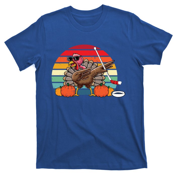 Funny Thanksgiving Hockey Player Team Dabbing Turkey Day Gift T-Shirt