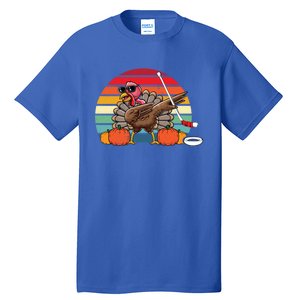 Funny Thanksgiving Hockey Player Team Dabbing Turkey Day Gift Tall T-Shirt