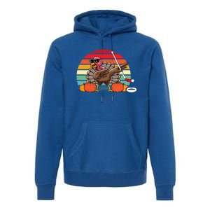 Funny Thanksgiving Hockey Player Team Dabbing Turkey Day Gift Premium Hoodie