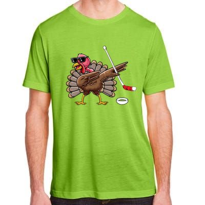 Funny Thanksgiving Hockey Player Team Dabbing Turkey Day Cute Gift Adult ChromaSoft Performance T-Shirt