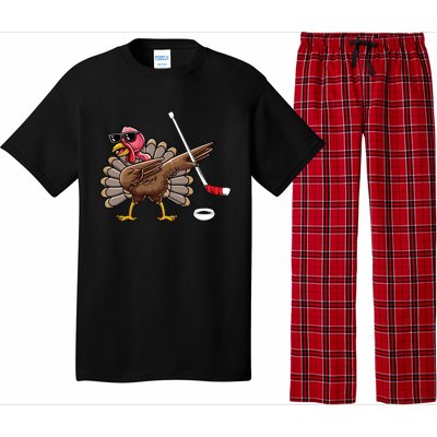 Funny Thanksgiving Hockey Player Team Dabbing Turkey Day Cute Gift Pajama Set