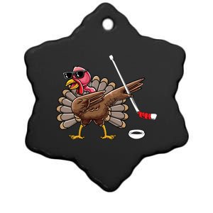 Funny Thanksgiving Hockey Player Team Dabbing Turkey Day Cute Gift Ceramic Star Ornament