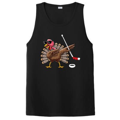 Funny Thanksgiving Hockey Player Team Dabbing Turkey Day Cute Gift PosiCharge Competitor Tank