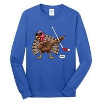 Funny Thanksgiving Hockey Player Team Dabbing Turkey Day Cute Gift Tall Long Sleeve T-Shirt