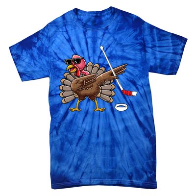 Funny Thanksgiving Hockey Player Team Dabbing Turkey Day Cute Gift Tie-Dye T-Shirt