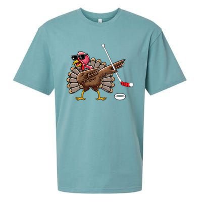 Funny Thanksgiving Hockey Player Team Dabbing Turkey Day Cute Gift Sueded Cloud Jersey T-Shirt