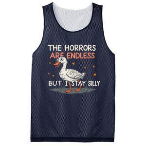 Funny The Horrors Are Endless But I Stay Silly Goose Meme Mesh Reversible Basketball Jersey Tank