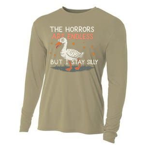 Funny The Horrors Are Endless But I Stay Silly Goose Meme Cooling Performance Long Sleeve Crew