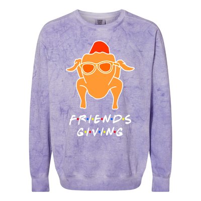 Funny Turkey Happy Friendsgiving Gift For Friends Cute Gift Colorblast Crewneck Sweatshirt