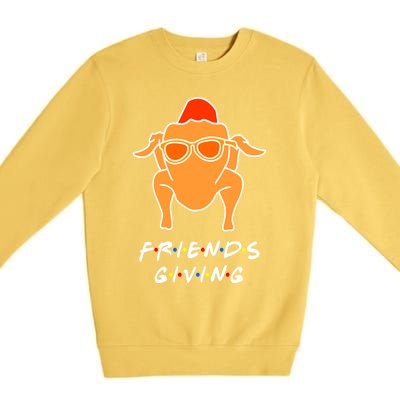 Funny Turkey Happy Friendsgiving Gift For Friends Cute Gift Premium Crewneck Sweatshirt