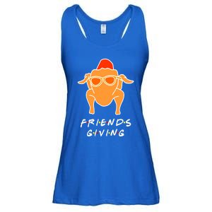 Funny Turkey Happy Friendsgiving Gift For Friends Cute Gift Ladies Essential Flowy Tank