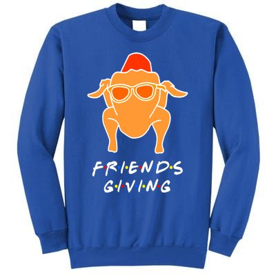 Funny Turkey Happy Friendsgiving Gift For Friends Cute Gift Tall Sweatshirt