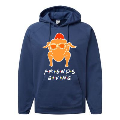 Funny Turkey Happy Friendsgiving Gift For Friends Cute Gift Performance Fleece Hoodie