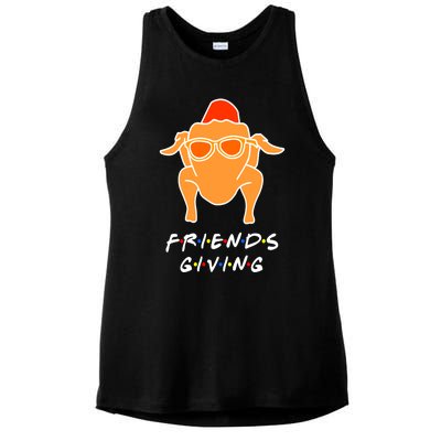 Funny Turkey Happy Friendsgiving Gift For Friends Funny Gift Ladies PosiCharge Tri-Blend Wicking Tank