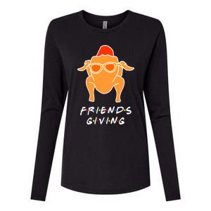 Funny Turkey Happy Friendsgiving Gift For Friends Funny Gift Womens Cotton Relaxed Long Sleeve T-Shirt