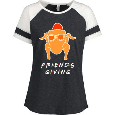 Funny Turkey Happy Friendsgiving Gift For Friends Funny Gift Enza Ladies Jersey Colorblock Tee