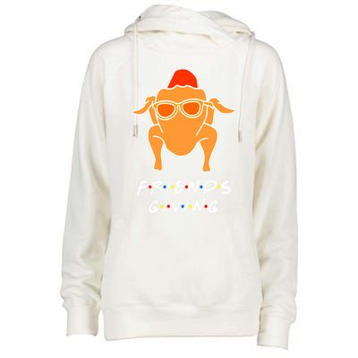 Funny Turkey Happy Friendsgiving Gift For Friends Funny Gift Womens Funnel Neck Pullover Hood