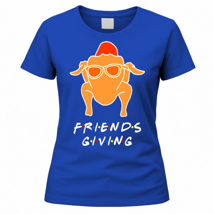 Funny Turkey Happy Friendsgiving Gift For Friends Funny Gift Women's T-Shirt