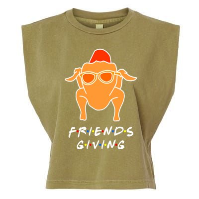 Funny Turkey Happy Friendsgiving Gift For Friends Funny Gift Garment-Dyed Women's Muscle Tee