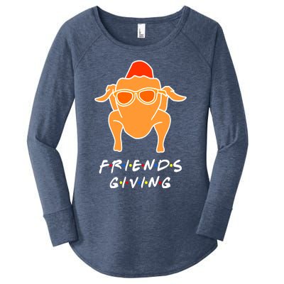 Funny Turkey Happy Friendsgiving Gift For Friends Funny Gift Women's Perfect Tri Tunic Long Sleeve Shirt