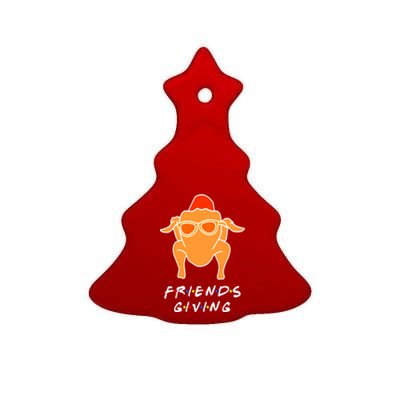 Funny Turkey Happy Friendsgiving Gift For Friends Funny Gift Ceramic Tree Ornament