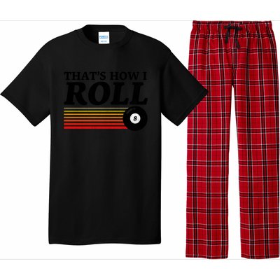 Funny Thats How I Roll Retro Pool Billiards 8 Ball Gift Pajama Set