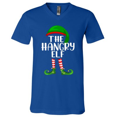 Funny The Hangry Elf Matching Family Christmas Gift V-Neck T-Shirt