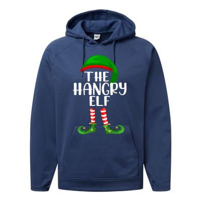 Funny The Hangry Elf Matching Family Christmas Gift Performance Fleece Hoodie