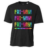 Friyay Teacher Happy Friyay Friday Cooling Performance Crew T-Shirt