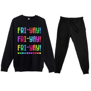 Friyay Teacher Happy Friyay Friday Premium Crewneck Sweatsuit Set