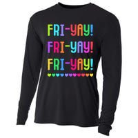 Friyay Teacher Happy Friyay Friday Cooling Performance Long Sleeve Crew