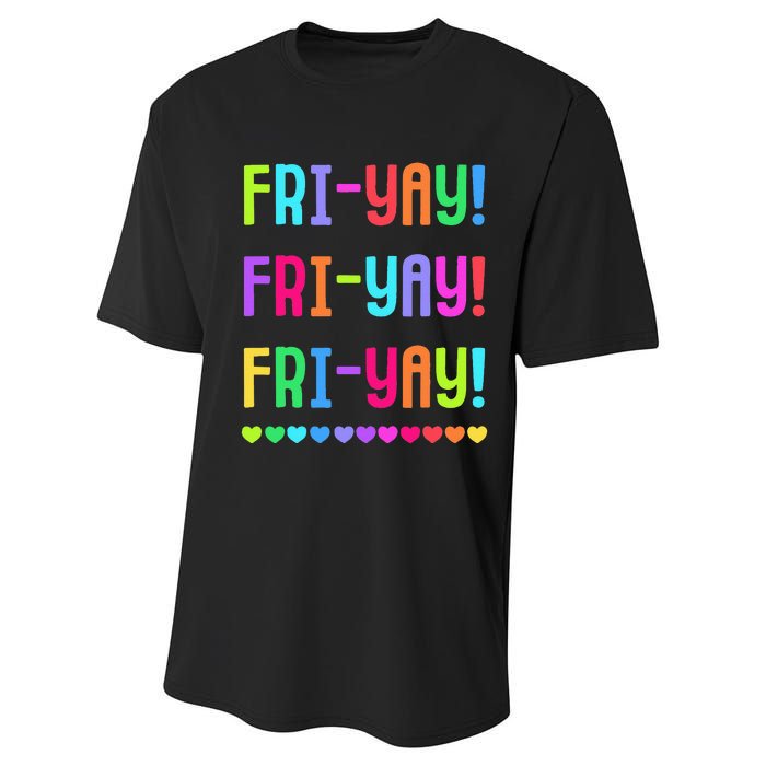 Friyay Teacher Happy Friyay Friday Performance Sprint T-Shirt